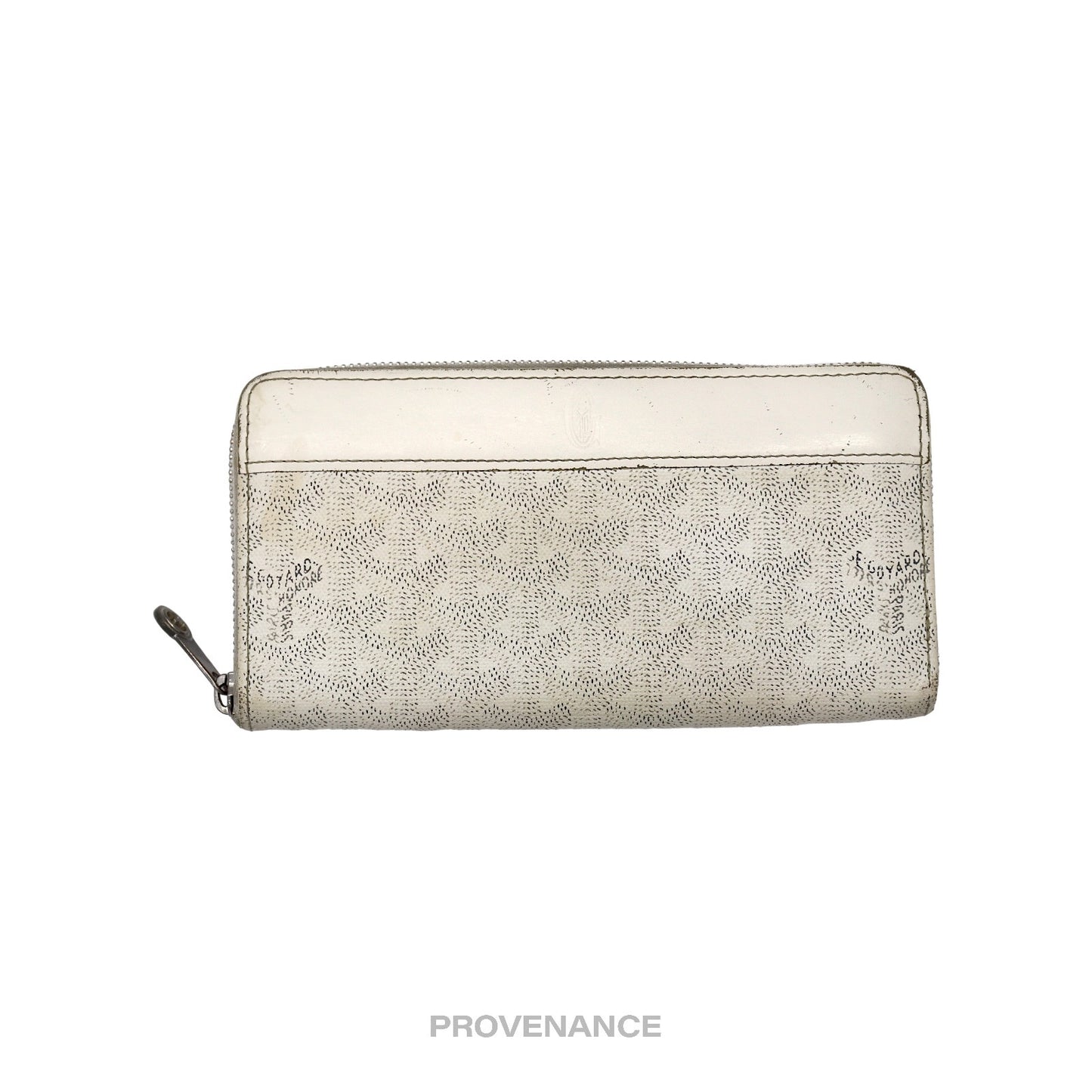 🔴 Goyard Matignon Zipped Wallet - White Goyardine