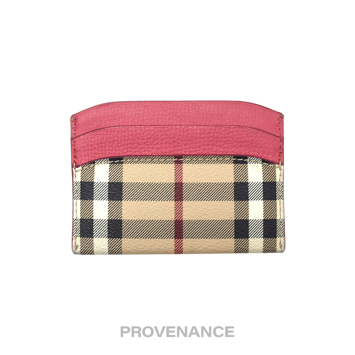 🔴 Burberry Card Holder Wallet - Haymarket Check Pink