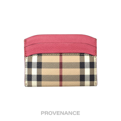 🔴 Burberry Card Holder Wallet - Haymarket Check Pink