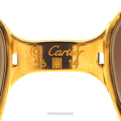 🔴 Cartier Panthere MM Sunglasses - Gold Brown 56