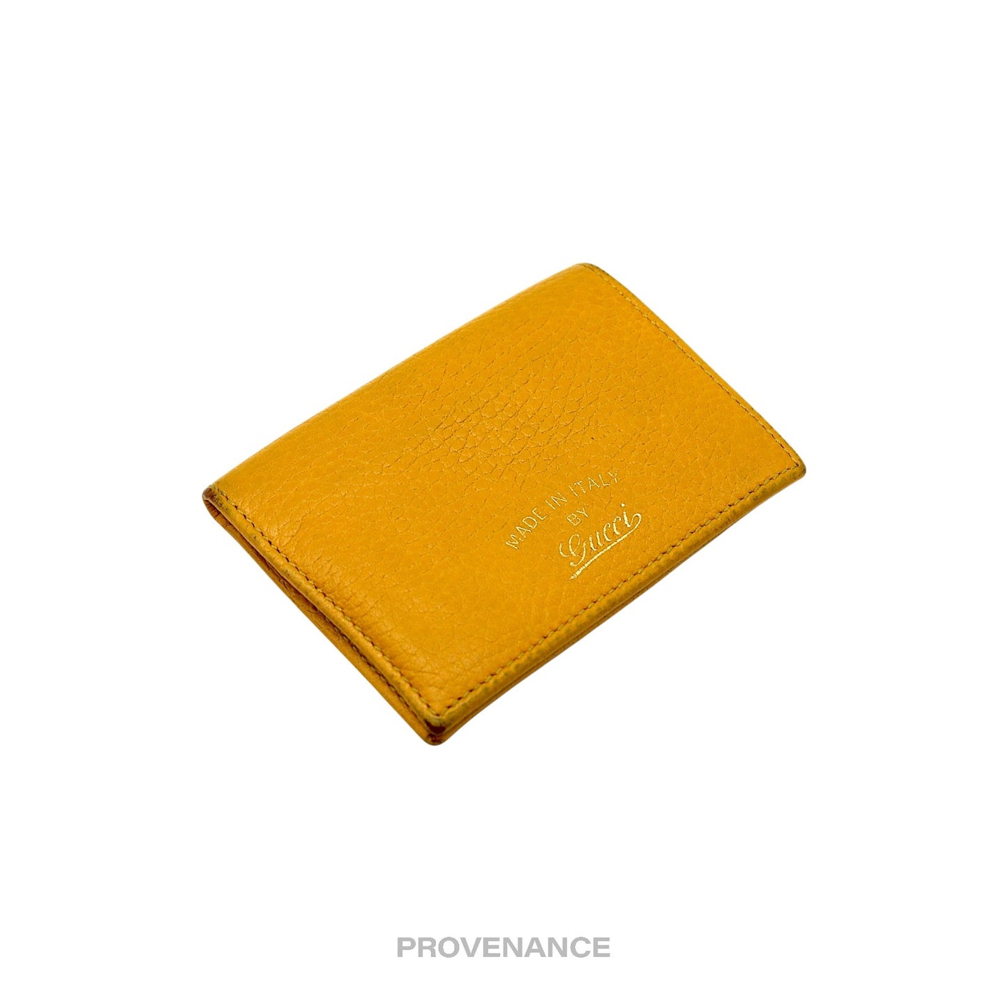 🔴 Gucci MII Pocket Organizer Wallet - Yellow Tumbled Leather