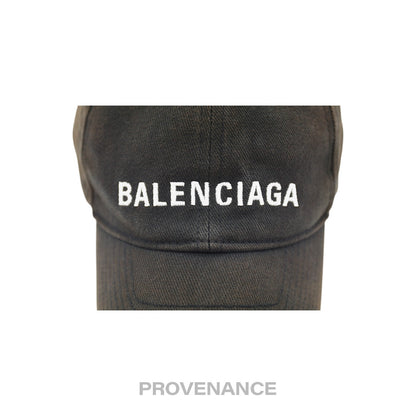 🔴  Balenciaga Embroidered Logo Cap - Archetype Washed Black