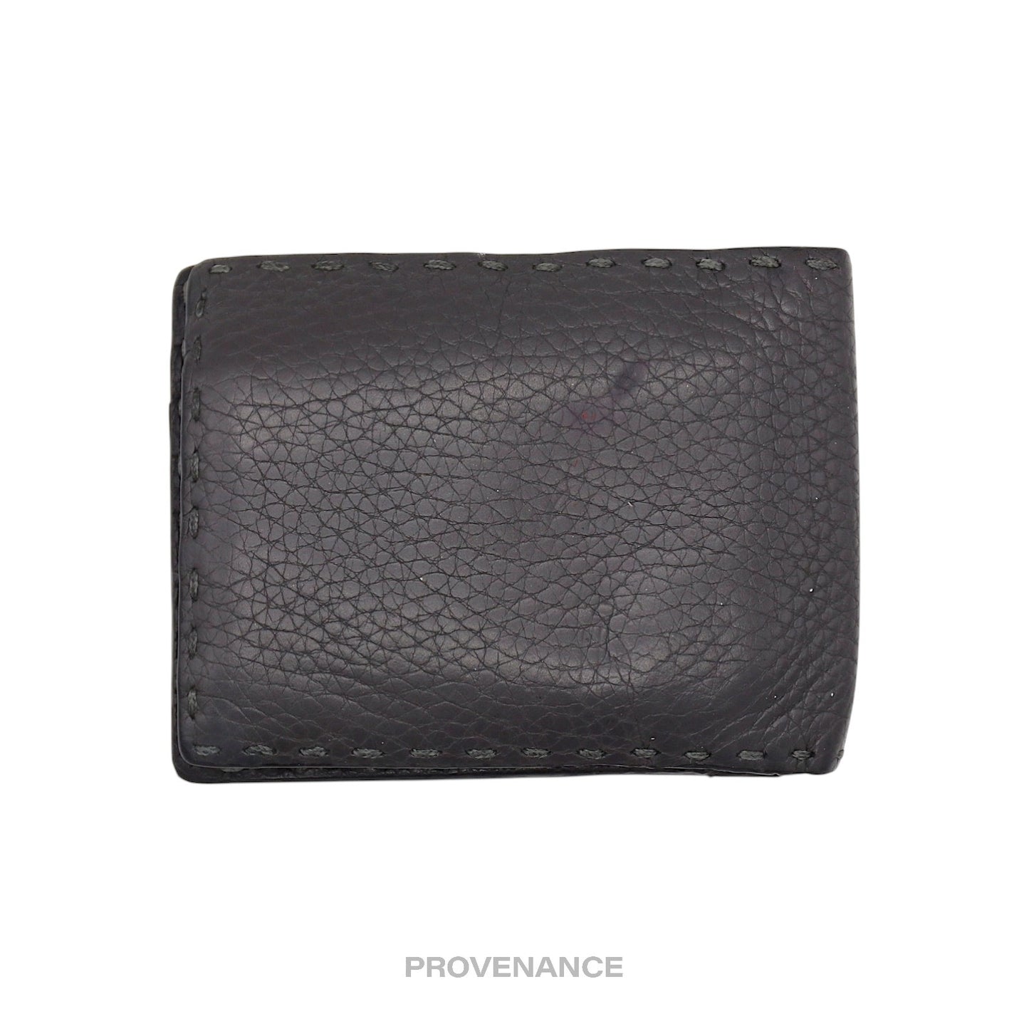 🔴 Fendi Selleria Horizontal Wallet - Charcoal Roman Leather