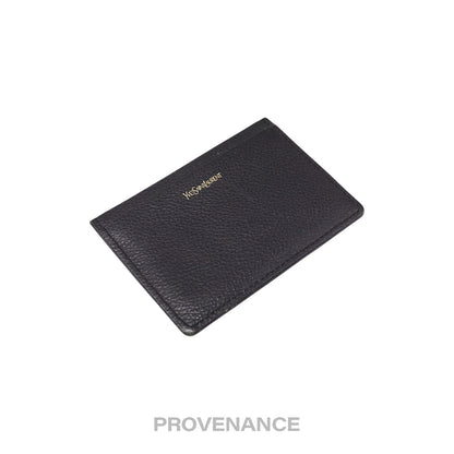 🔴 Saint Laurent Paris YSL Logo Card Holder Wallet - Black