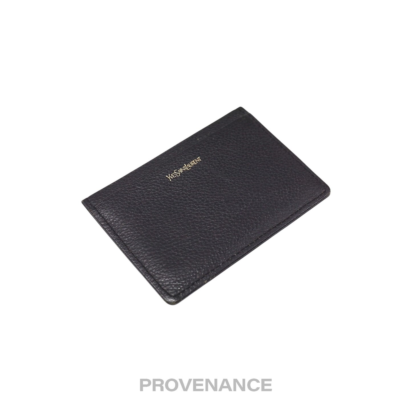 🔴 Saint Laurent Paris YSL Logo Card Holder Wallet - Black