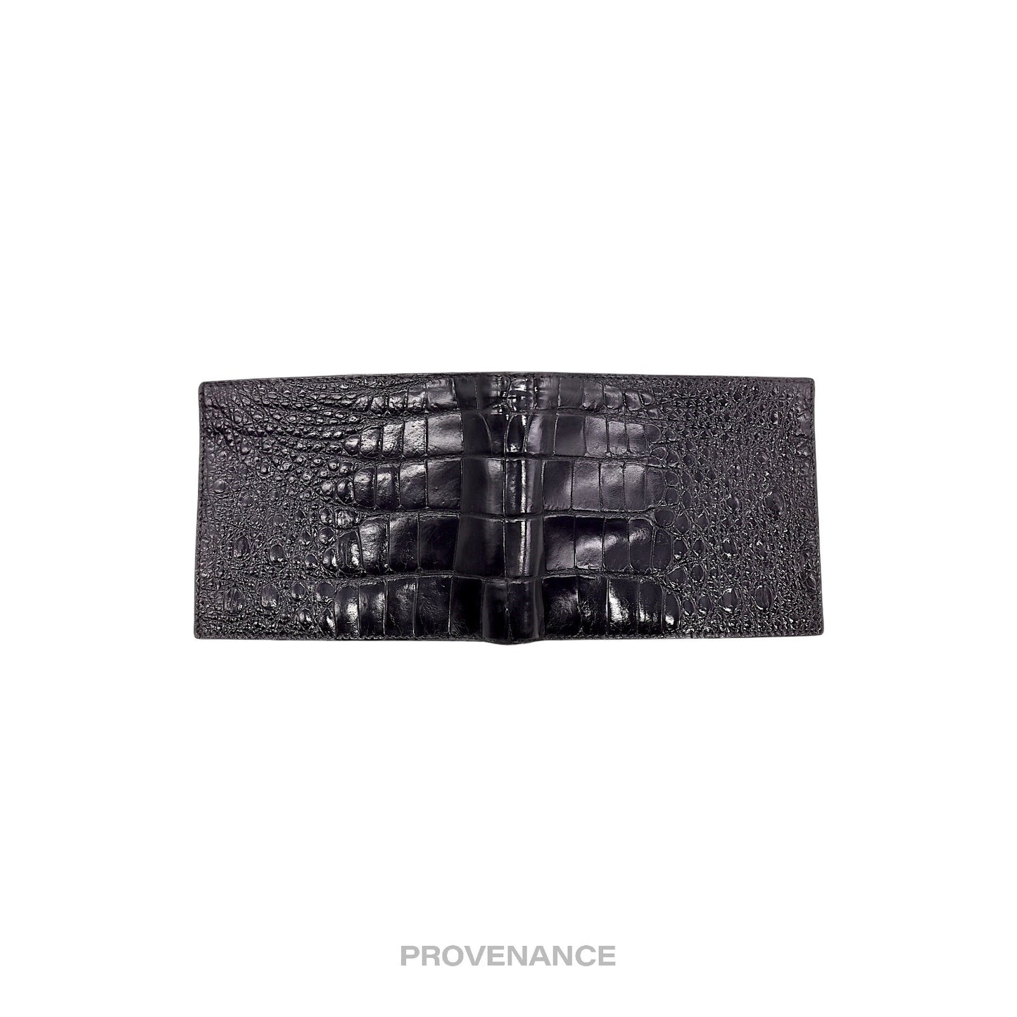 🔴 Celine 5CC Bifold Wallet - Black Crocodile Leather