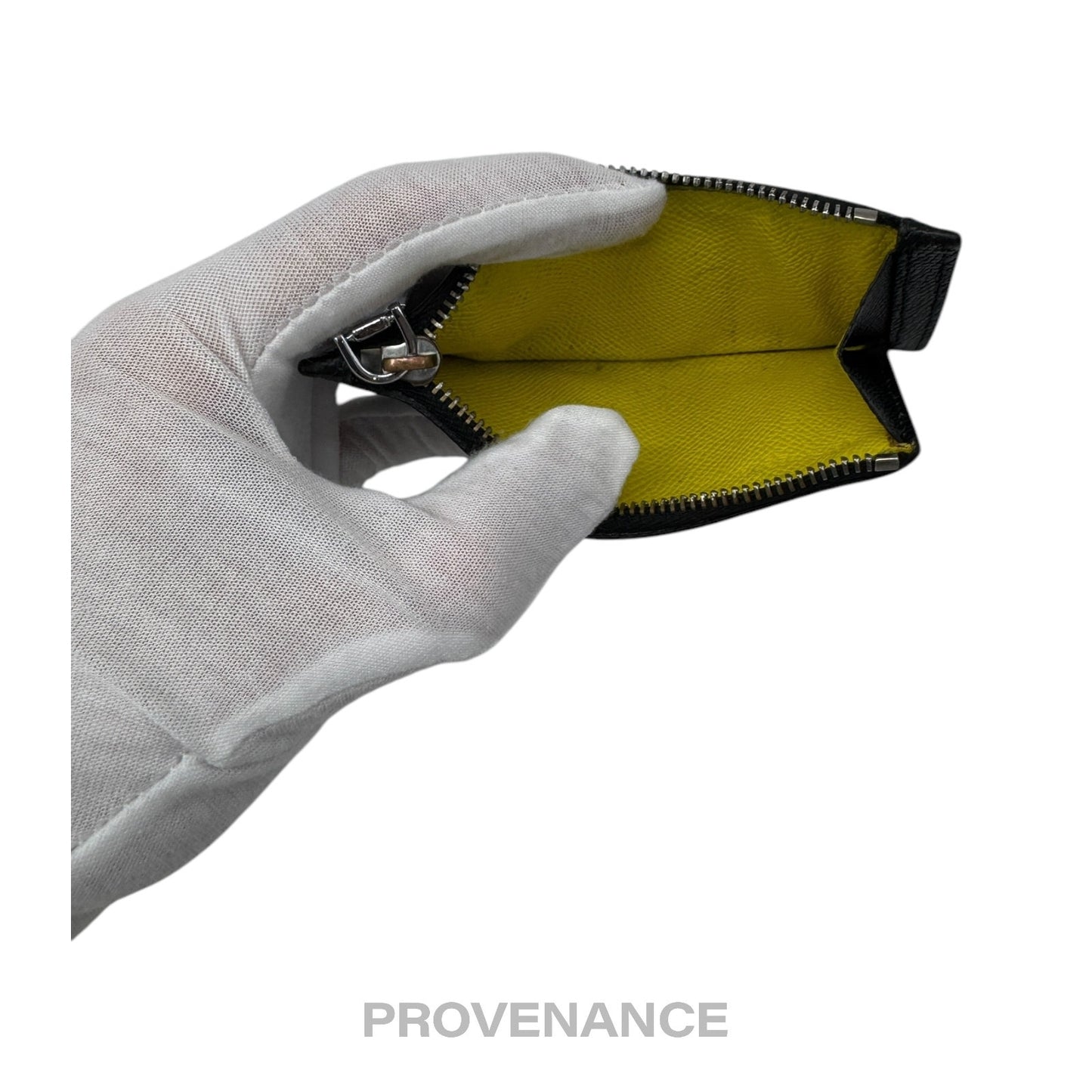 🔴 Givenchy Vertical Card Holder Wallet - Black Yellow