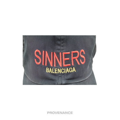 🔴 Balenciaga Sinners Cap - Washed Black