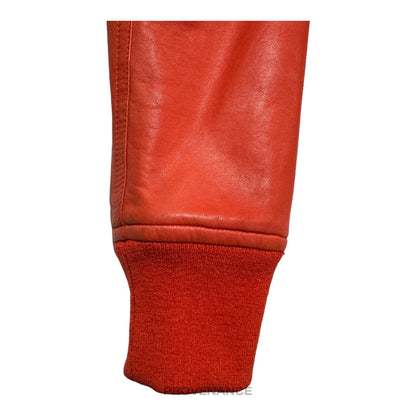 🔴 Rick Owens Walrus Intarsia Leather Jacket - 50 Red