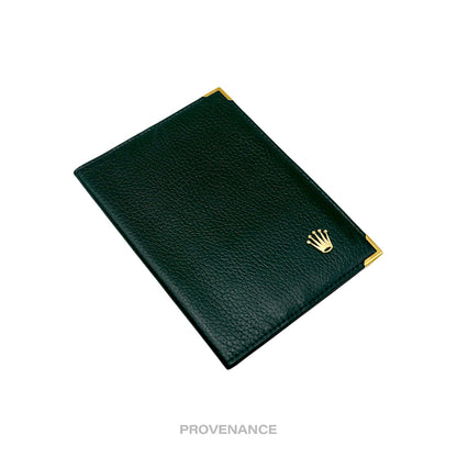 🔴 Rolex Crown Passport Wallet - Forest Green Leather
