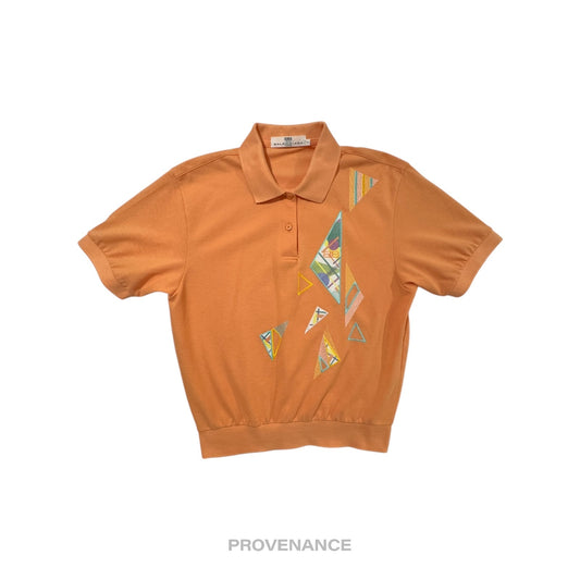 🔴 Balenciaga BB Logo Golf Polo Shirt - Peach Embroidered L