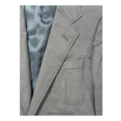 🔴 Lanvin Grosgrain Trim Blazer Jacket Coat - Grey 36 46