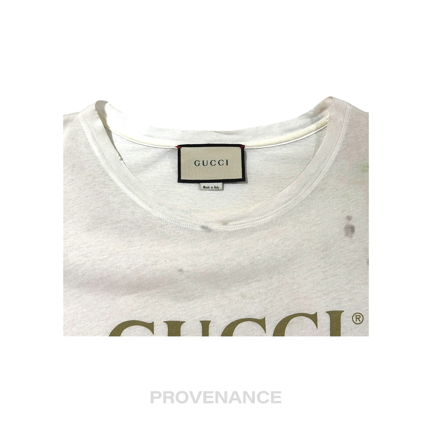 🔴 Gucci GG  Vintage Logo T-Shirt - Tie Dye White  S