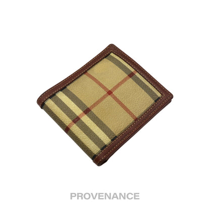 🔴 Burberry Bifold Wallet - Haymarket Check Brown
