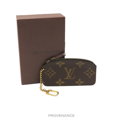 🔴 Louis Vuitton Ellipse Key Pouch Cles - Monogram Dark