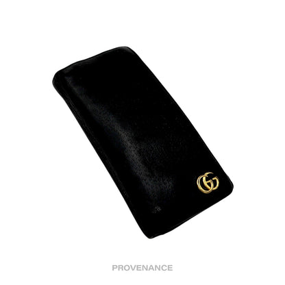 🔴 Gucci GG Marmont Long Wallet - Black Leather