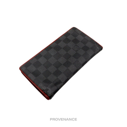 🔴 Louis Vuitton Brazza Long Wallet - Damier Graphite Red