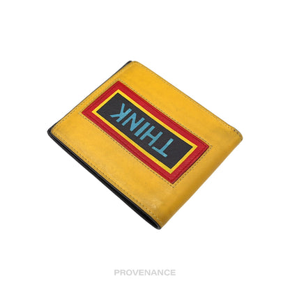 🔴 Fendi Think Bifold 8CC Wallet - Yellow/Black Leather