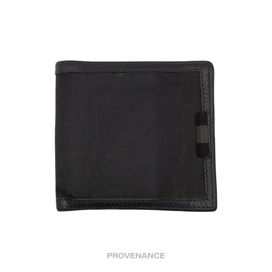 🔴 Gucci Web Bifold Wallet - GG Canvas Black Leather