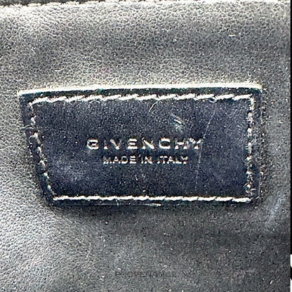 🔴 Givenchy Logo Zip Pouch Clutch Bag - Black Leather