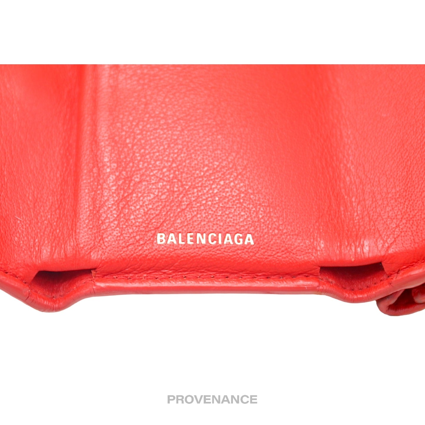 🔴 Balenciaga Papier Mini Wallet - Red Leather