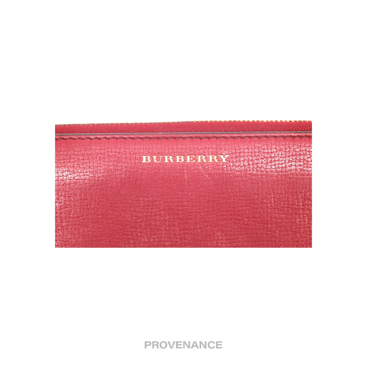 🔴 Burberry Logo Zip Long Wallet - Red Nova Check