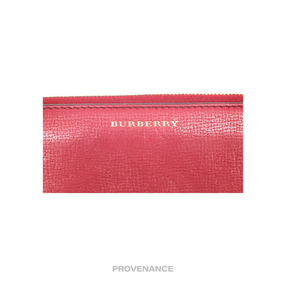 🔴 Burberry Logo Zip Long Wallet - Red Nova Check