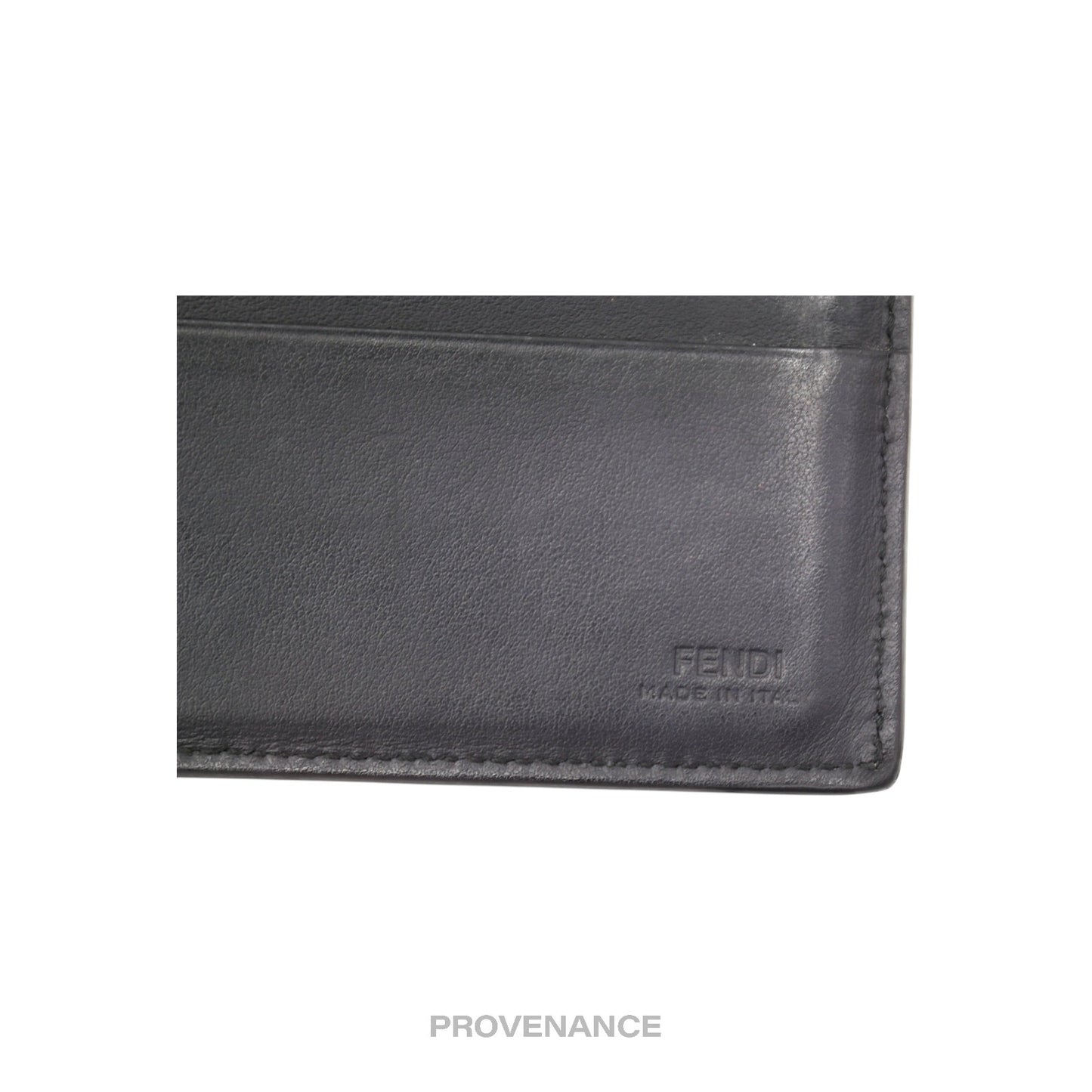 🔴 Fendi Think Bifold 8CC Wallet - Yellow/Black Leather