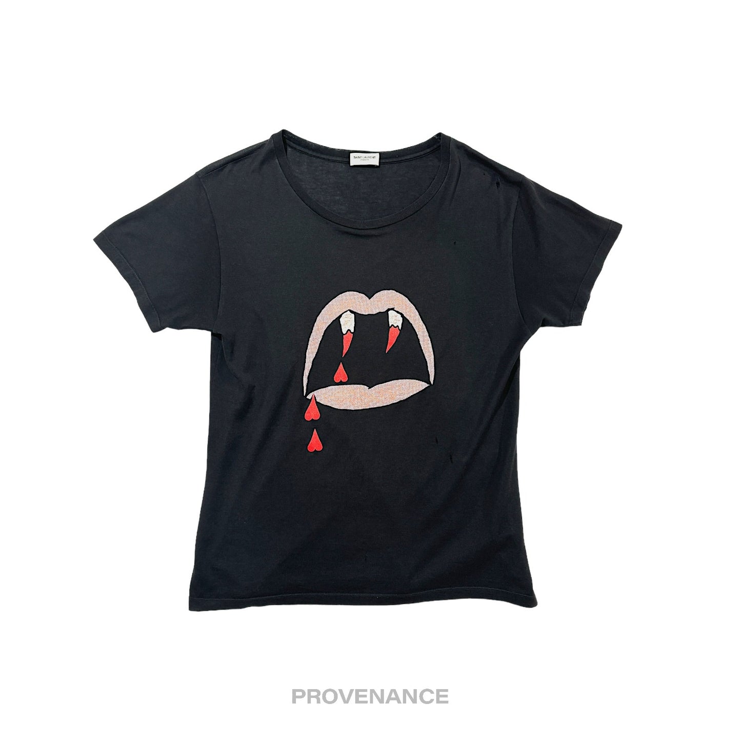 🔴 Saint Laurent Paris SLP T Shirt - Blood Luster Black Dist