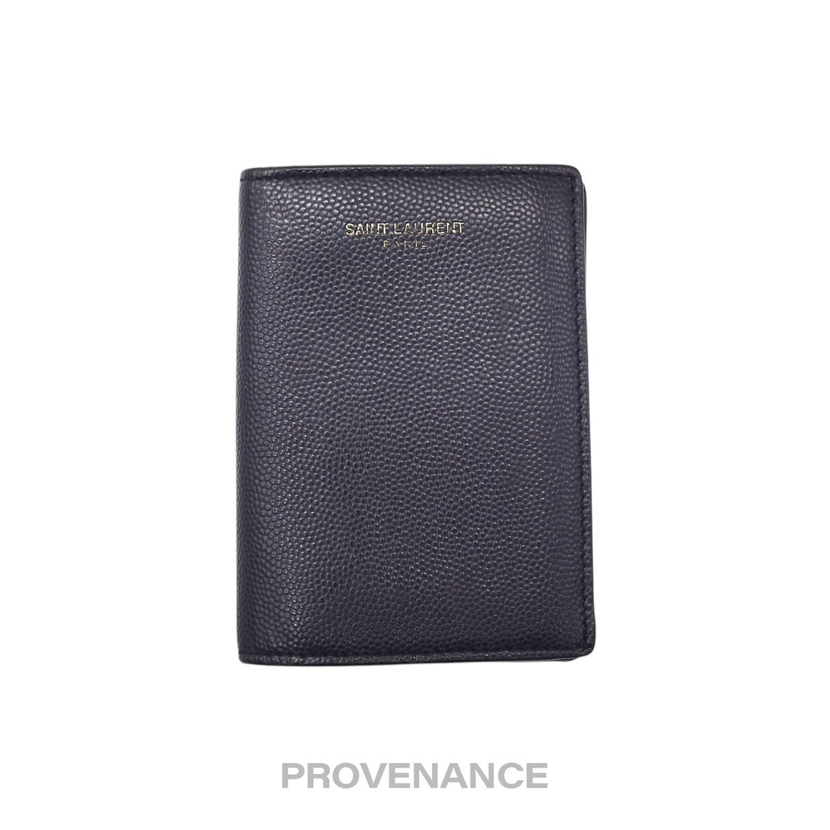 🔴 Saint Laurent Paris SLP Pocket Card Wallet - Navy Leather