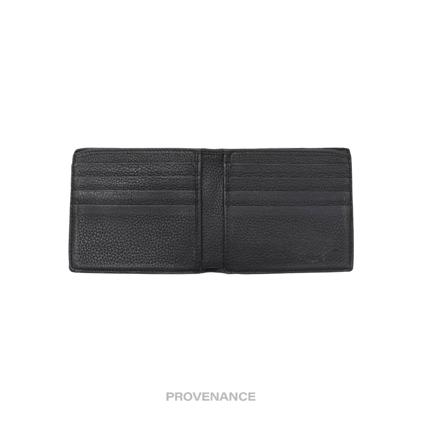 🔴 Gucci Vintage Logo Bifold Wallet - Black Leather