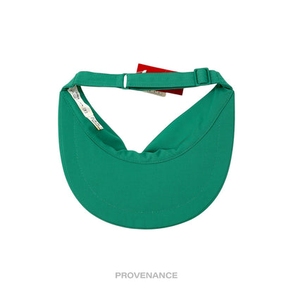 🔴 Balenciaga BB Logo Embroidered Visor - Green Vintage NOS