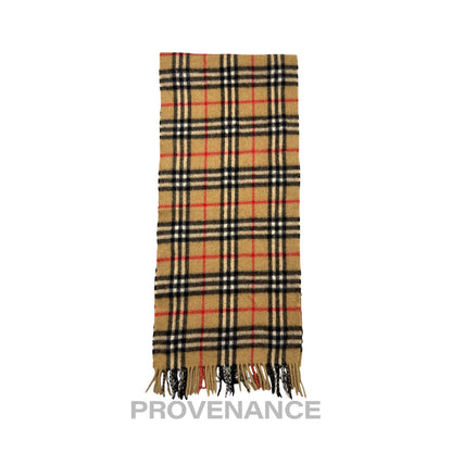 🔴 Vintage Burberrys Scarf Nova Check 100% Cashmere Camel