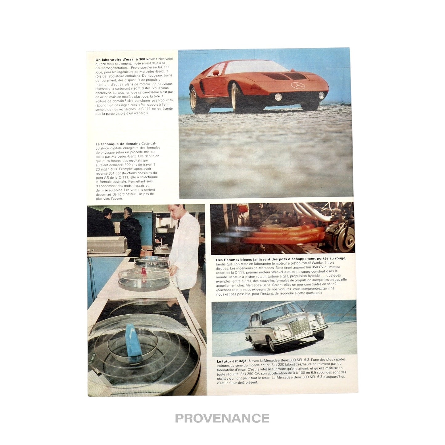 🔴 Mercedes-Benz Antique Vintage Newsprint Ad - C111 Concept