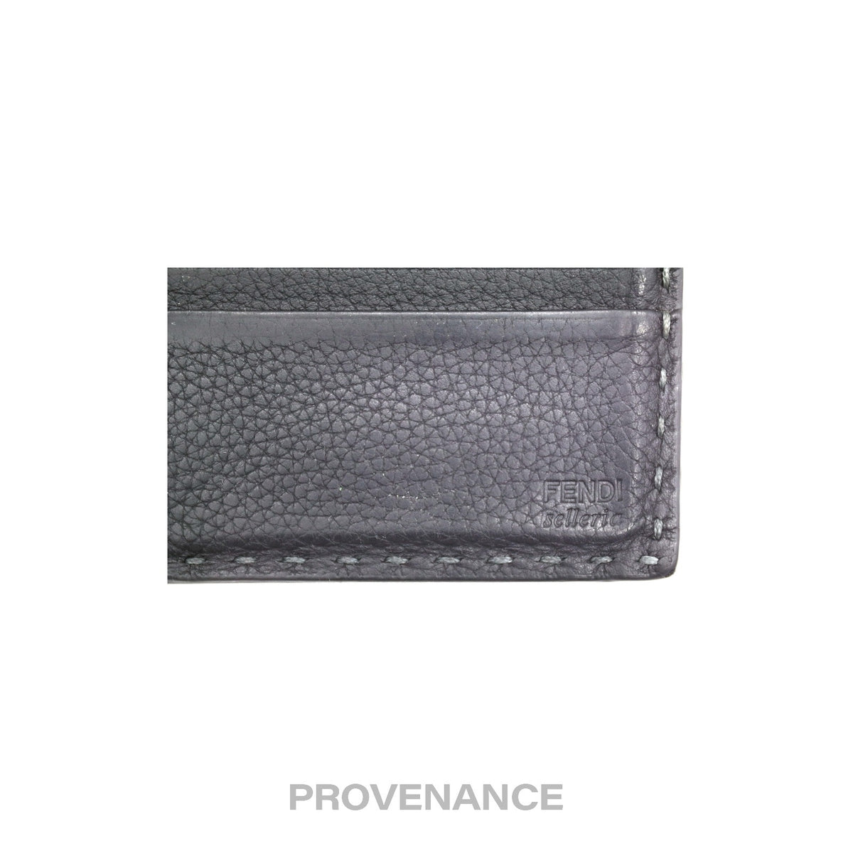 🔴 Fendi Selleria Bifold Wallet - Grey Roman Leather