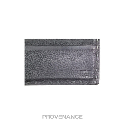 🔴 Fendi Selleria Bifold Wallet - Grey Roman Leather