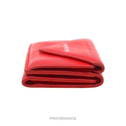 🔴 Balenciaga Papier Mini Wallet - Red Leather