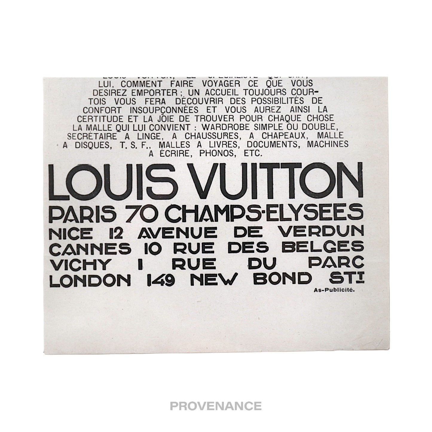 🔴 Louis Vuitton Antique Vintage Newsprint Ad - LV WARDROBES