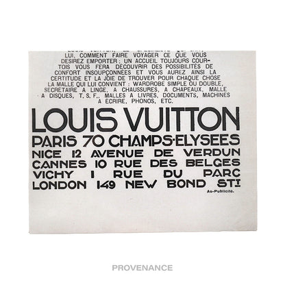 🔴 Louis Vuitton Antique Vintage Newsprint Ad - LV WARDROBES