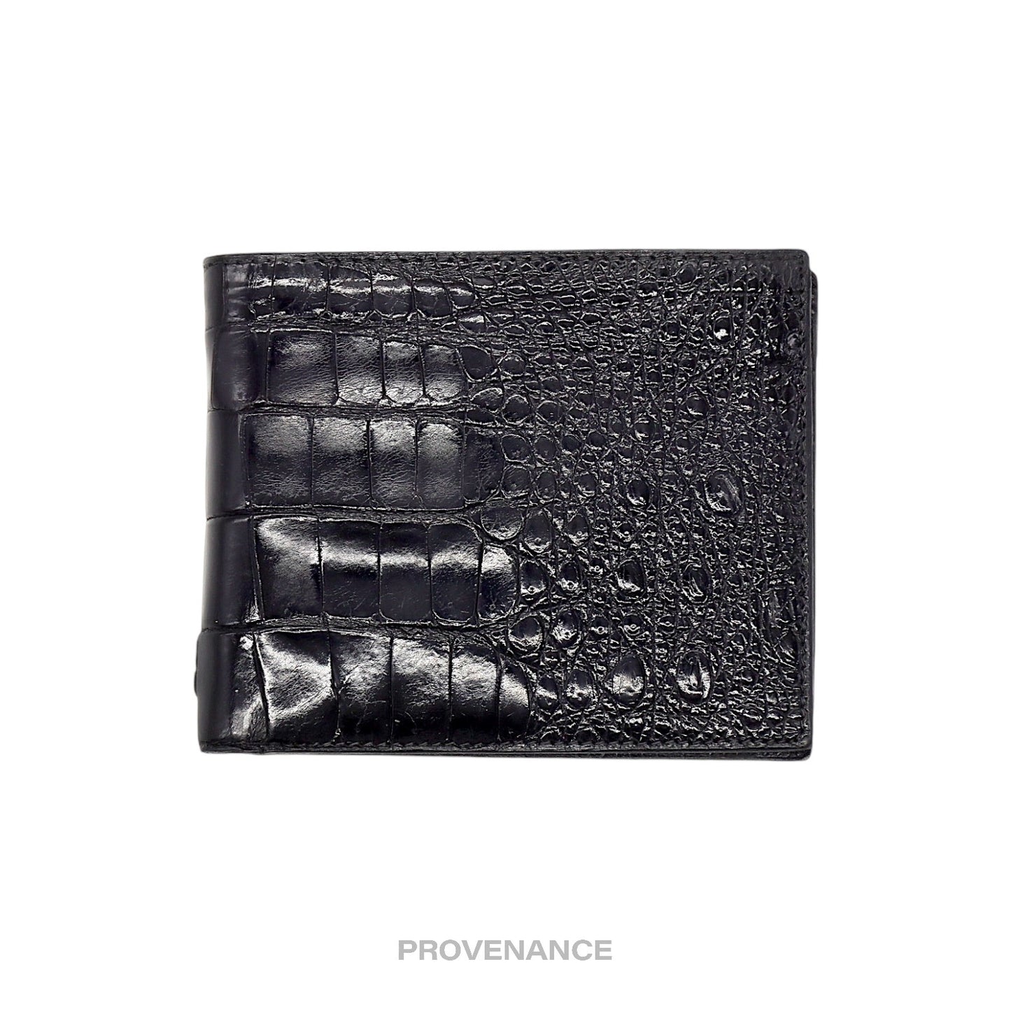 🔴 Celine 5CC Bifold Wallet - Black Crocodile Leather