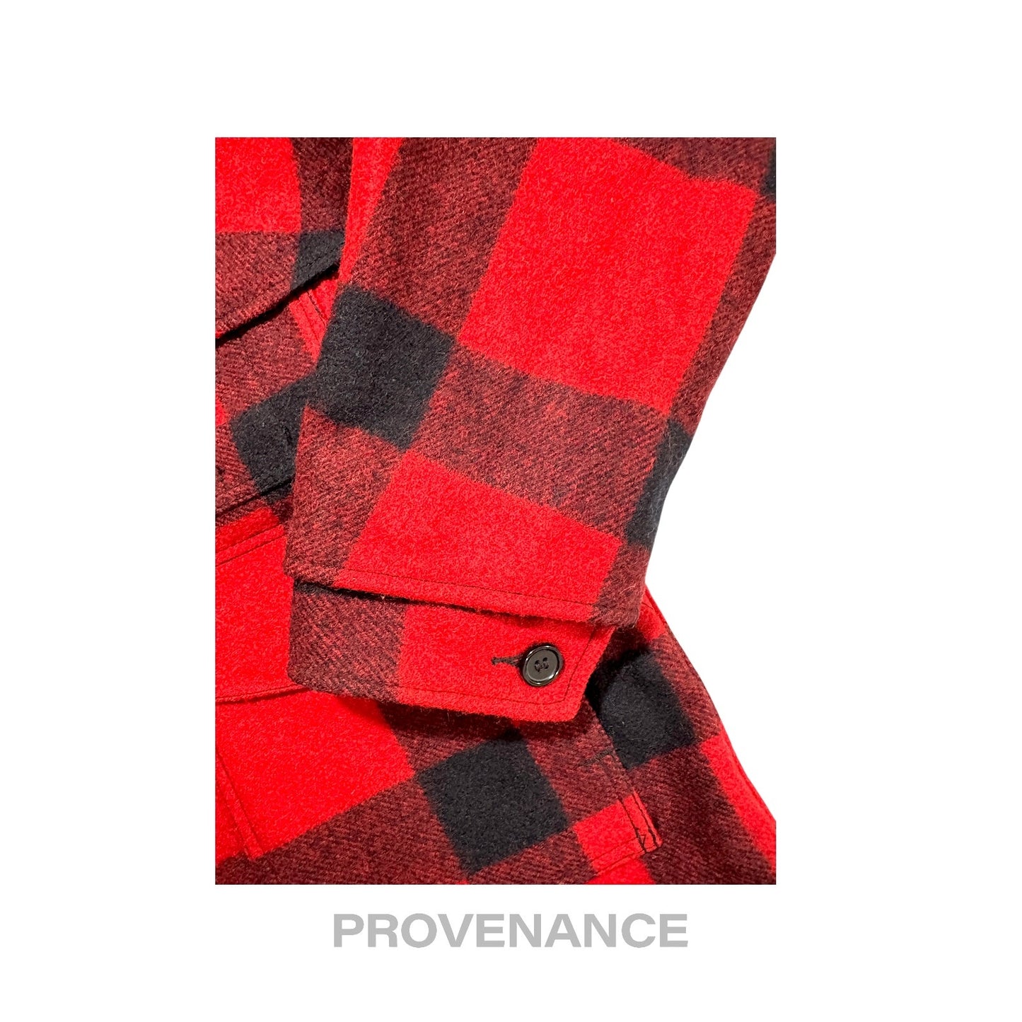🔴 Filson Mackinaw Wool Packer Coat Red Black Plaid 38 S