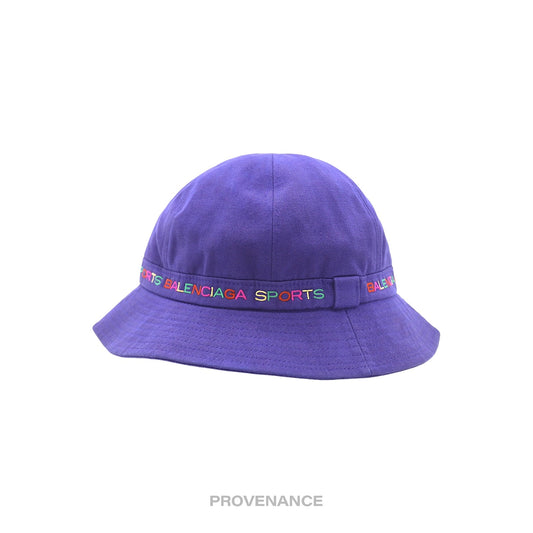 🔴 Balenciaga Sports Bucket Hat - Blue Rainbow Multicolor L