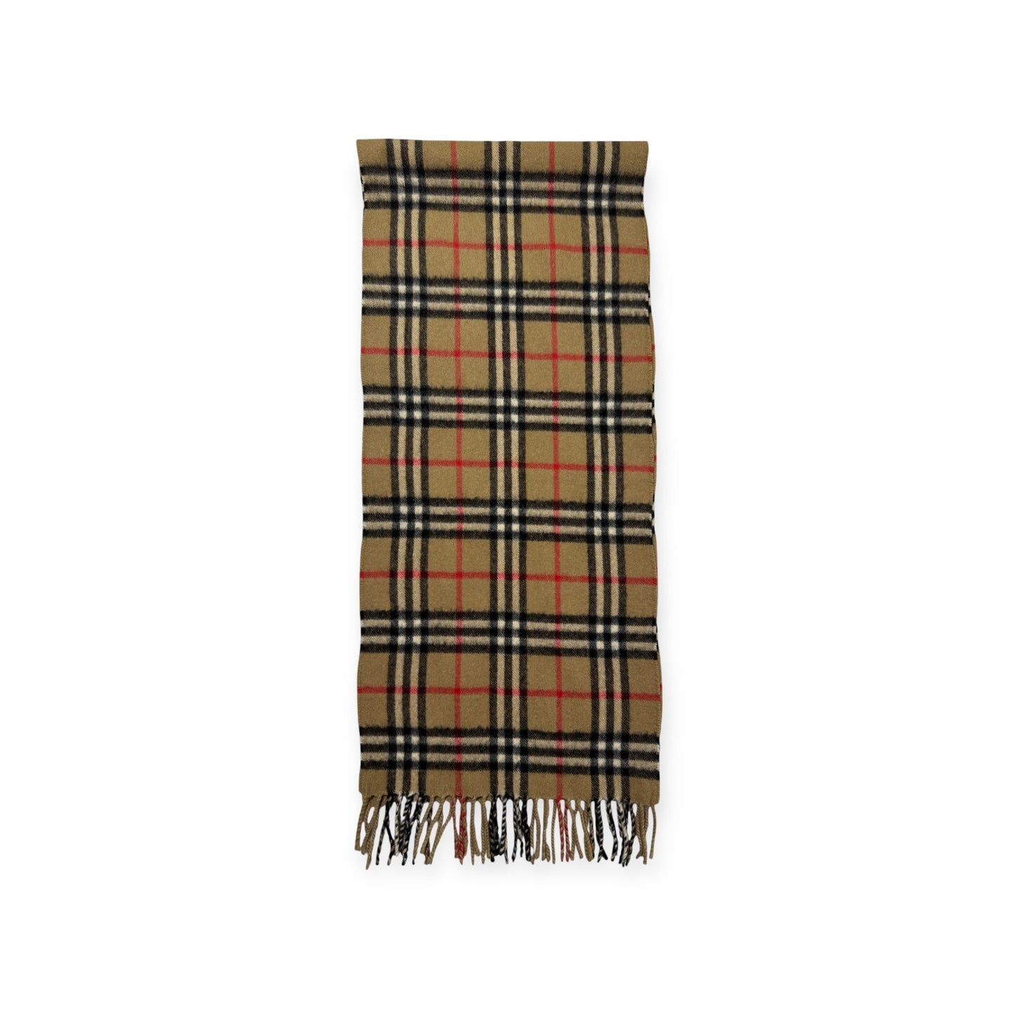 🔴 Vintage Burberrys Scarf Nova Check 100% Cashmere Camel