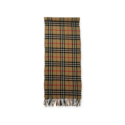 🔴 Vintage Burberrys Scarf Nova Check 100% Cashmere Camel
