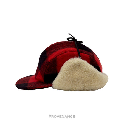 🔴 Filson Double Mackinaw Wool Cap - Red Black Plaid