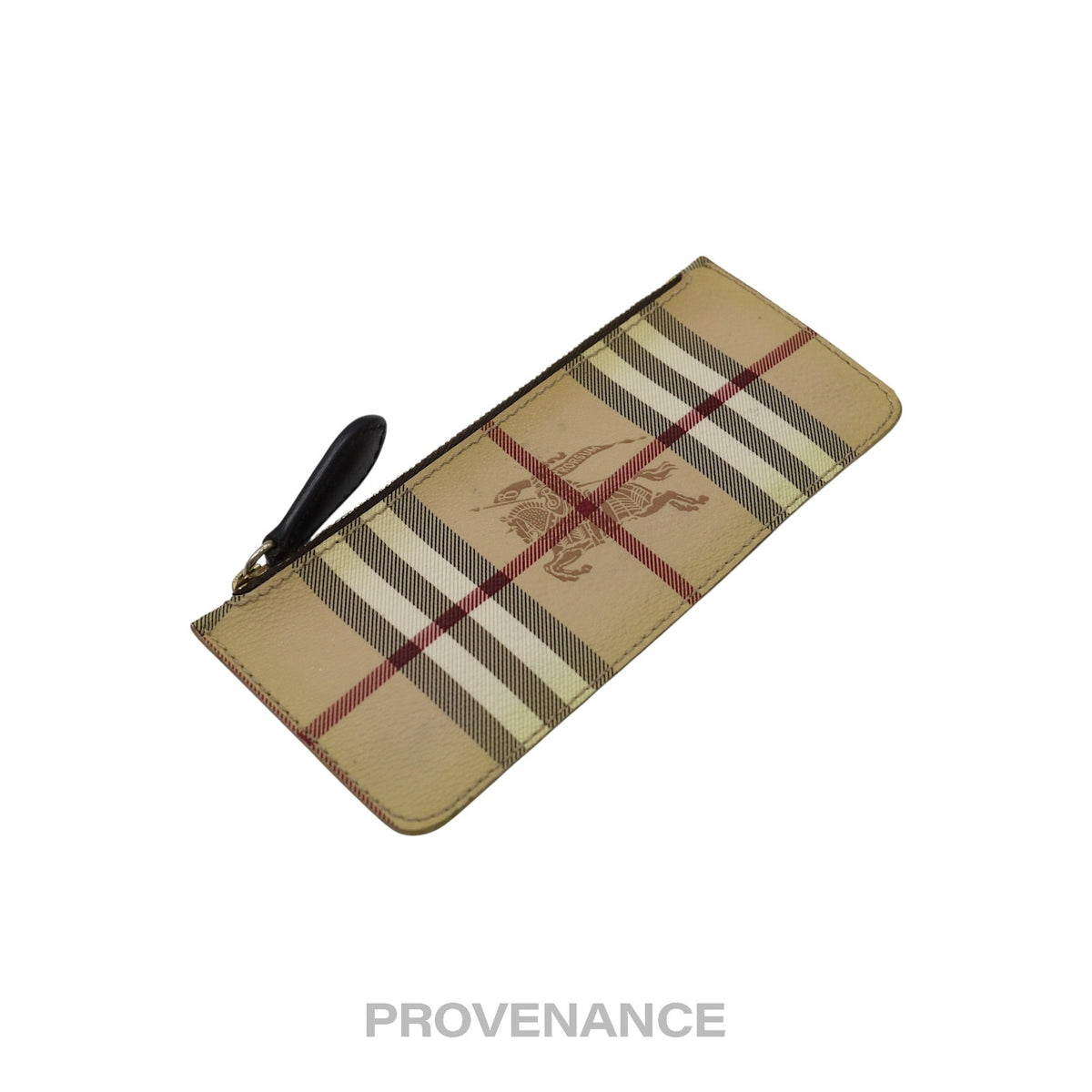 🔴 Burberry Zip Pouch - Haymarket Check Chocolate Brown
