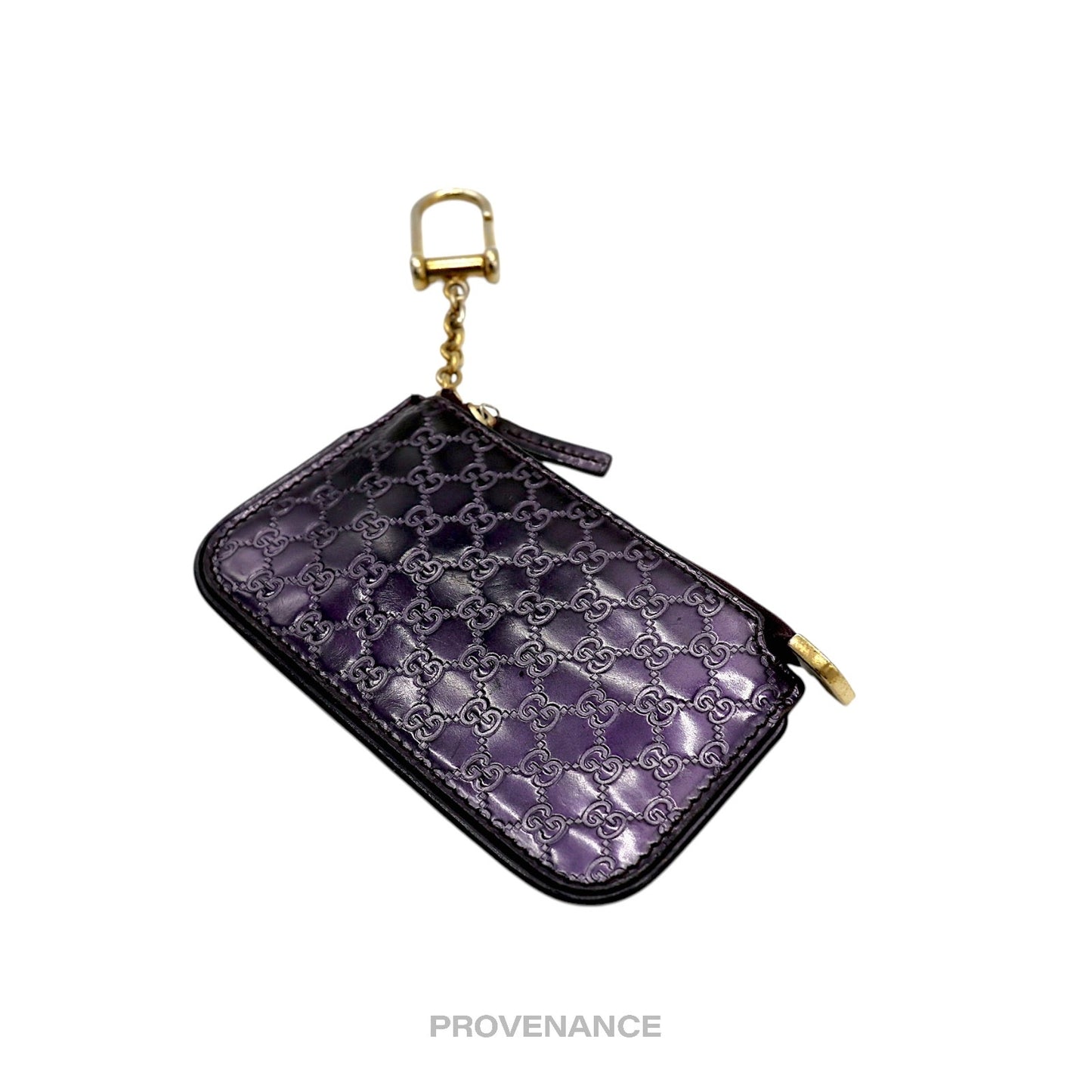 🔴 Gucci Key Pouch Cles - GG MicroGuccissima Patent Purple