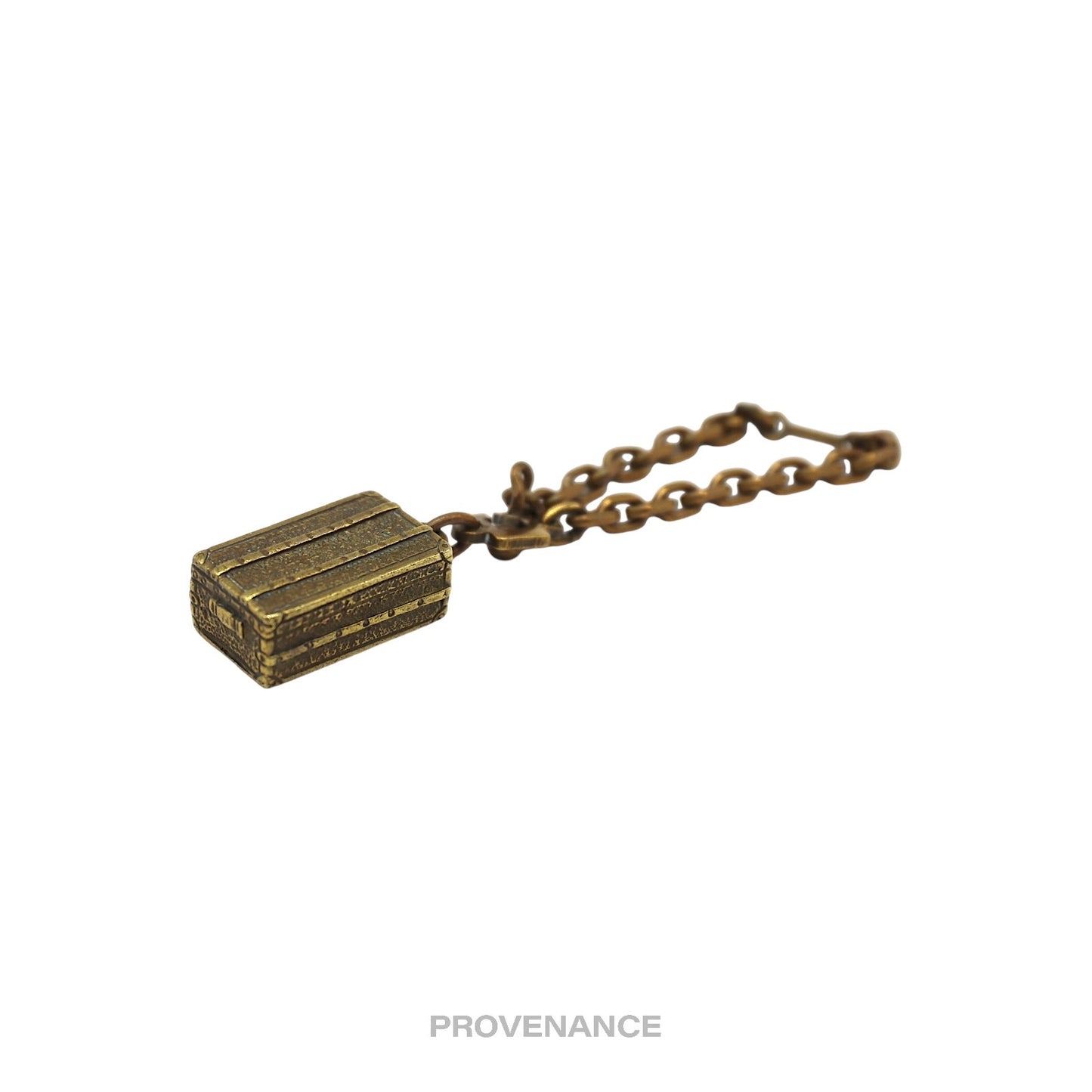 🔴 Louis Vuitton Trunk Keychain Charm - Solid Aged Brass