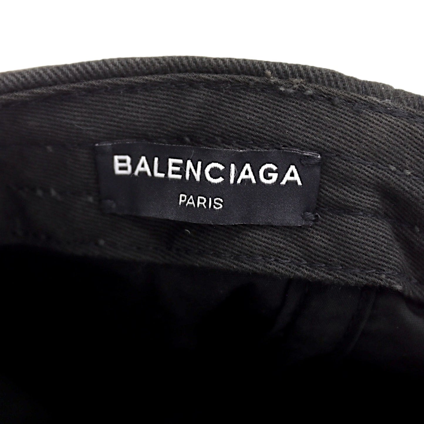 🔴 Balenciaga Embroidered Logo Cap - Washed Black