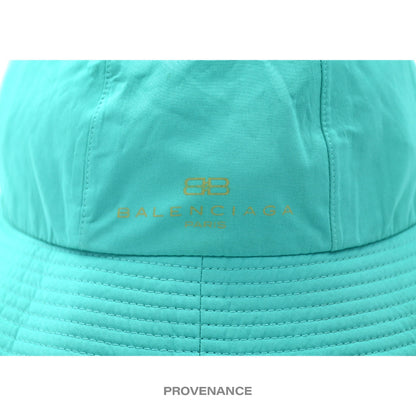 🔴 Balenciaga BB Logo Embroidered Bucket Hat - Turquoise